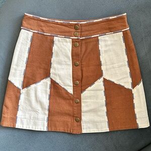 Sezane x Pangea Gwenda mini skirt in Size 38 US 6 Coffee/Ecru